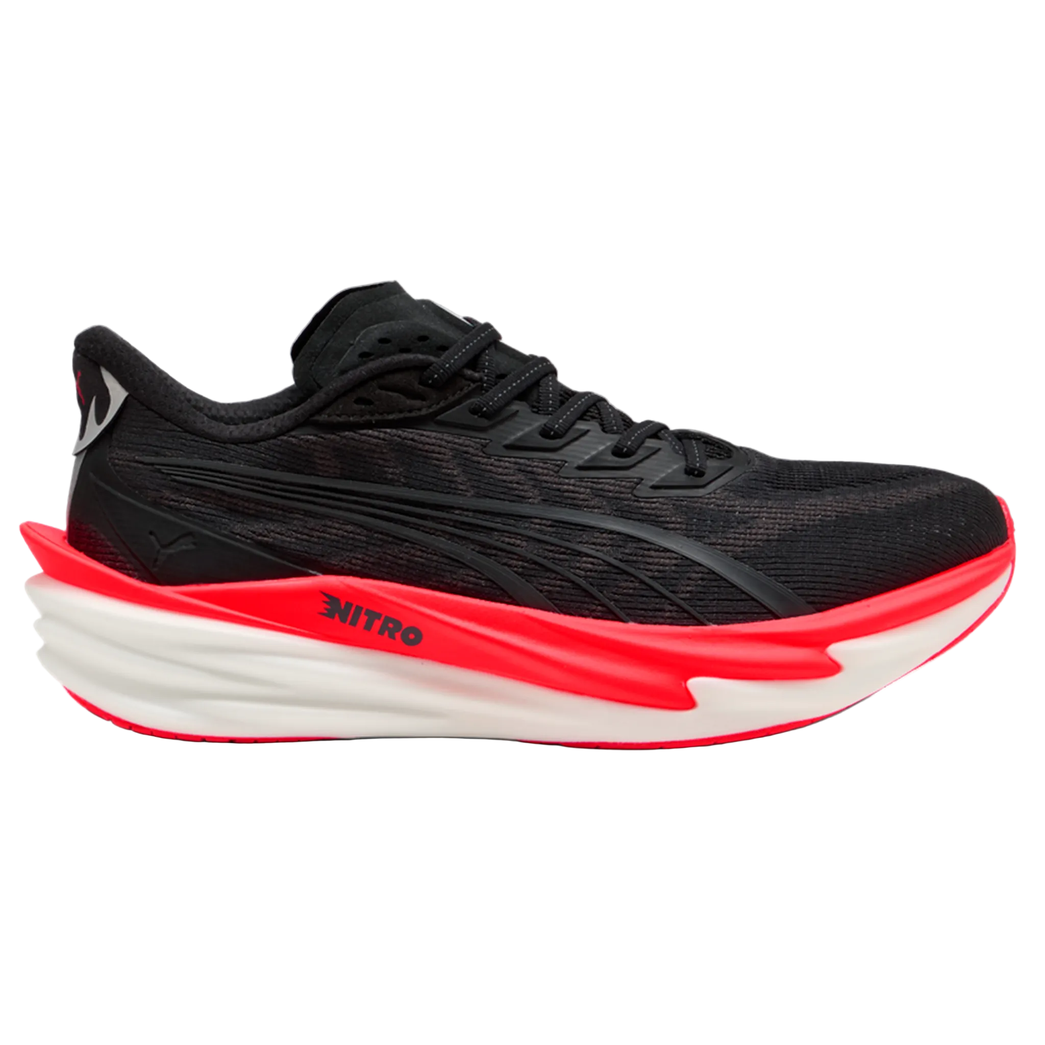 Puma Mens Deviate NITRO 4 - Puma Black/Ultra Red - Neutral - AW26