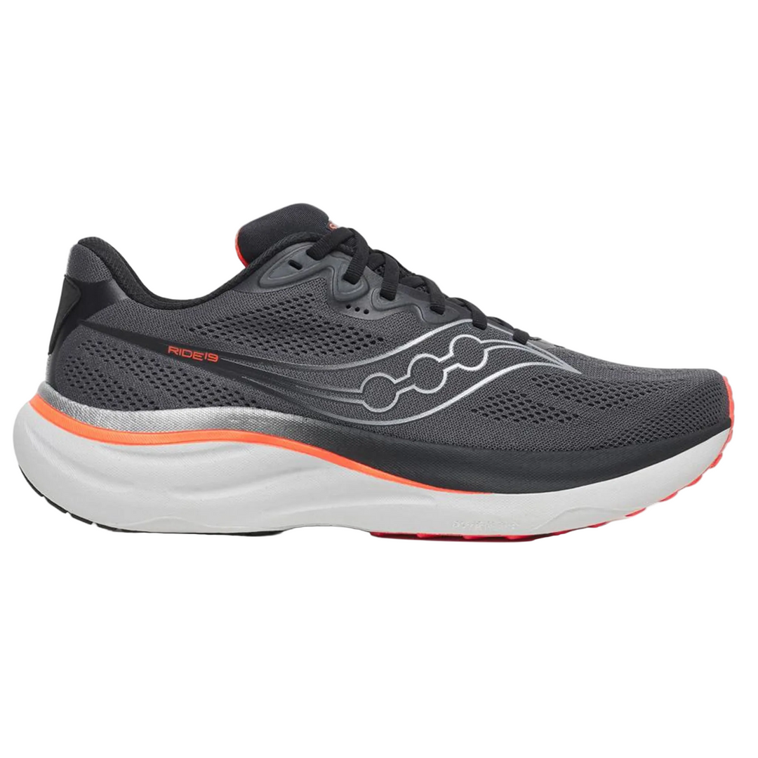 Saucony Mens Ride 19 - Carbon/Black - Neutral - AW26