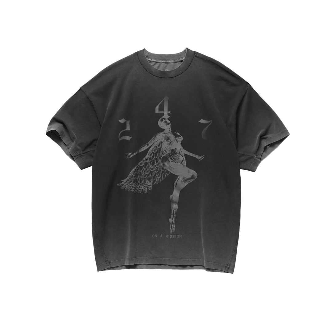 247 Represent Mens Angel Tee - Vintage Black - AW26