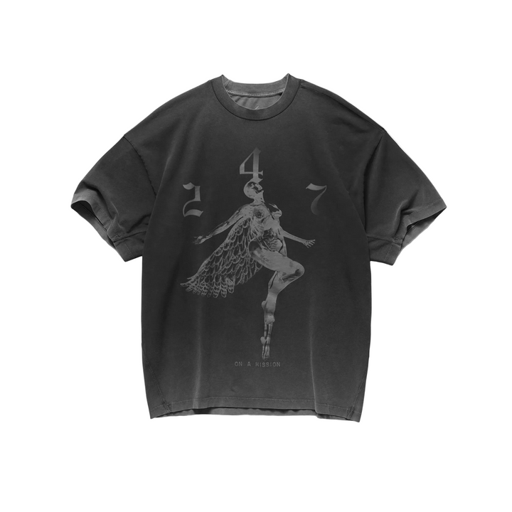 247 Represent Mens Angel Tee - Vintage Black - AW26