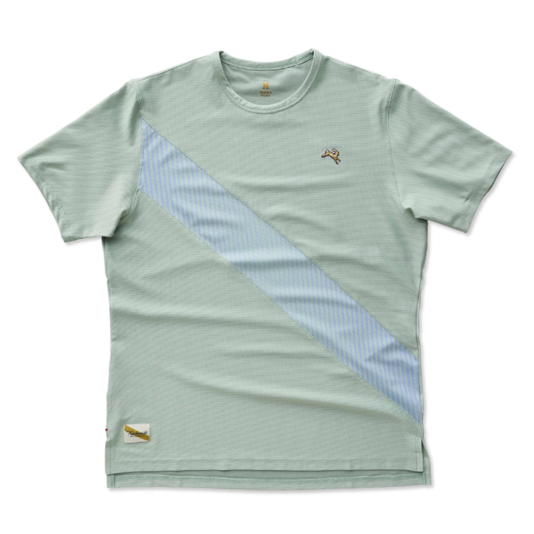Tracksmith Mens Van Cortlandt Tee - Jadéite/Dusty Blue Print - SS26