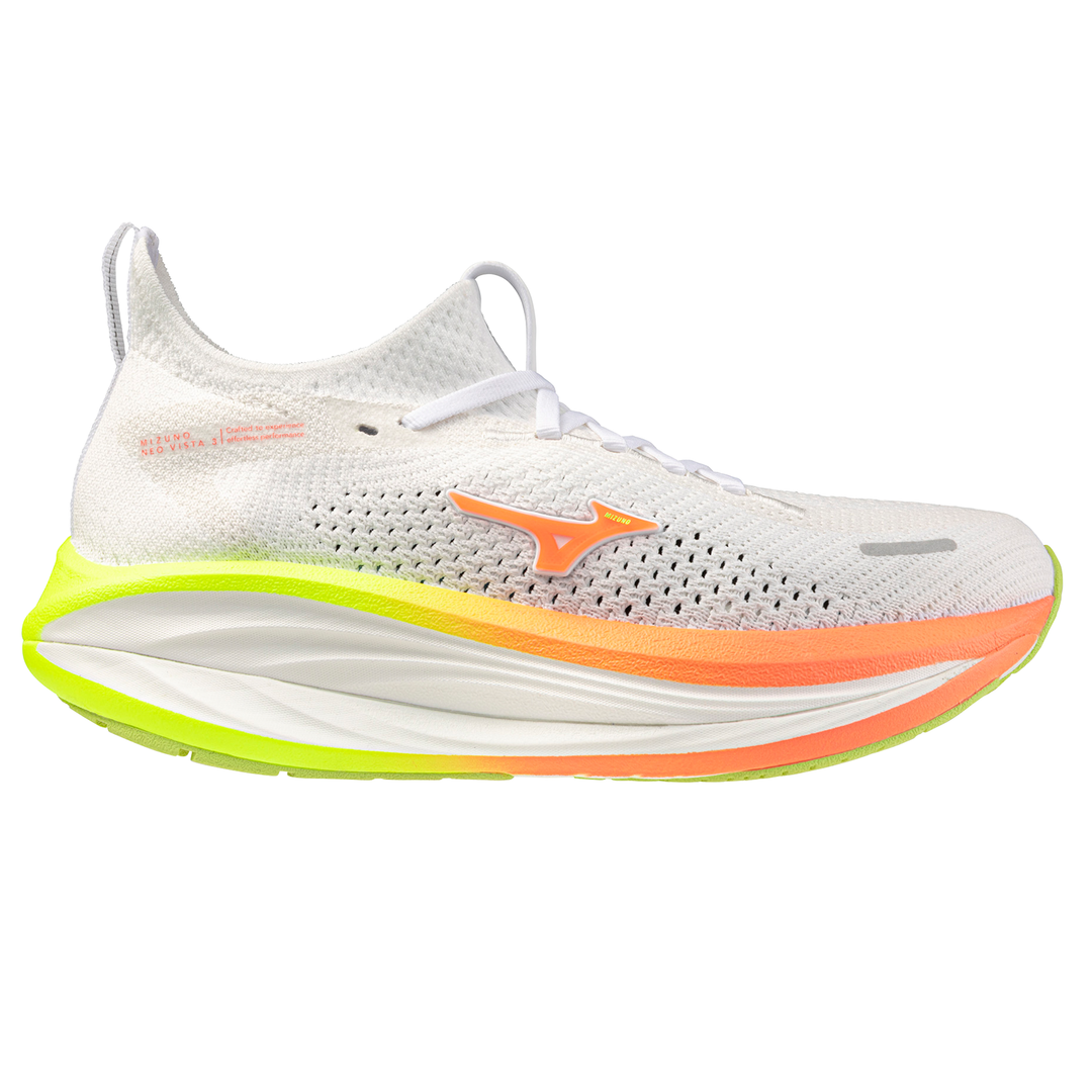 Mizuno Womens Neo Vista 3 - White/Flamingo Coral/Lime Pulp - Neutral - AW26