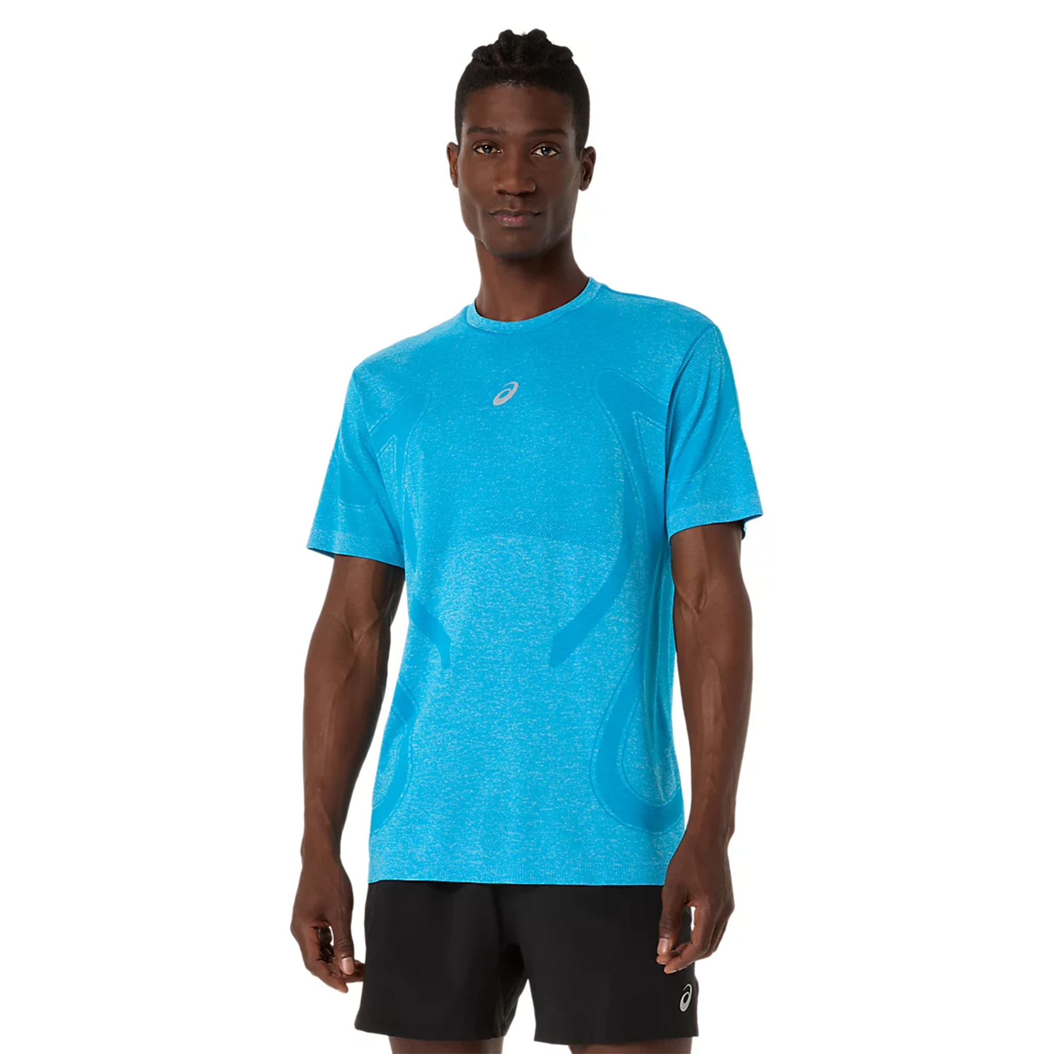 Asics Mens Road Seamless SS Top - Aegean Blue/Sky