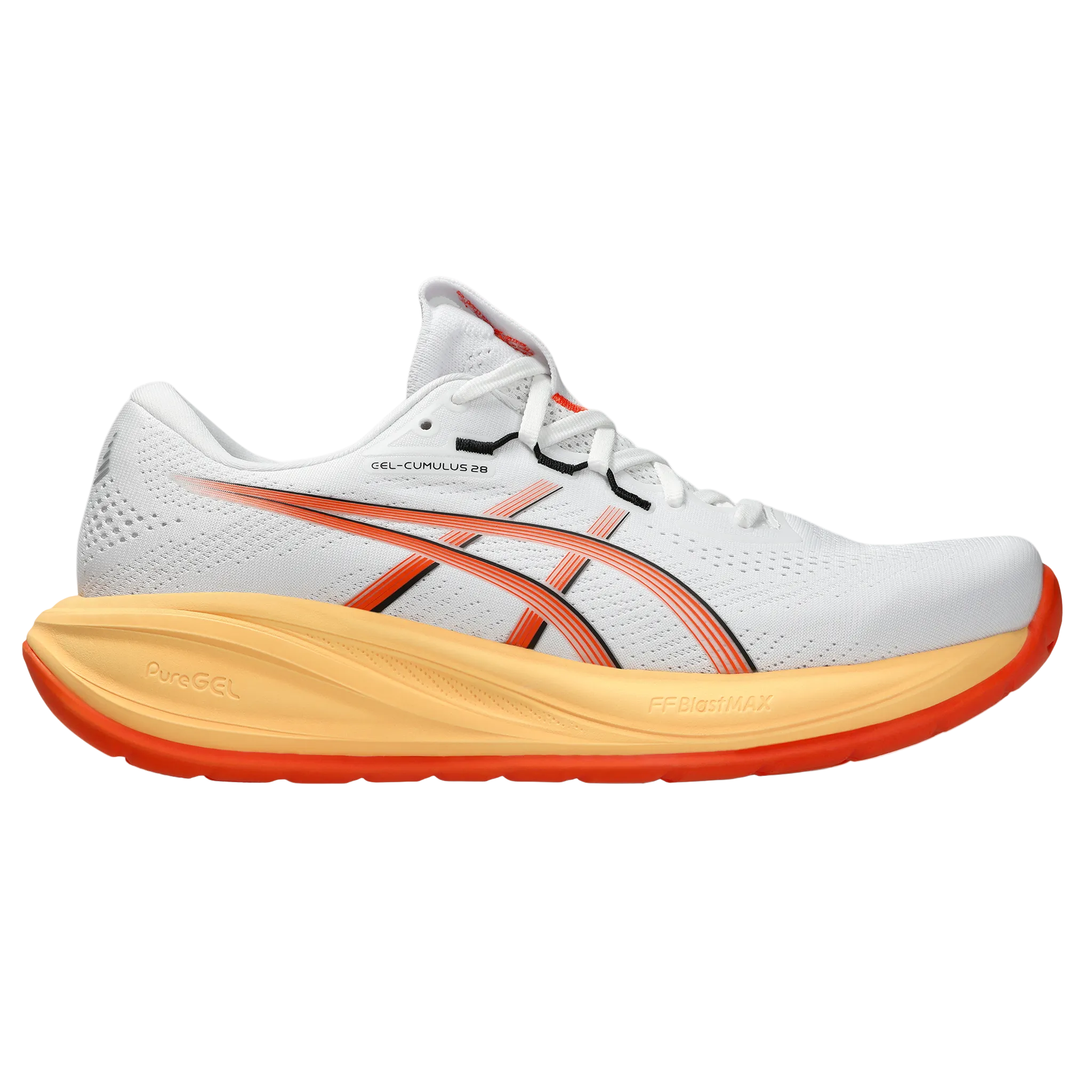 Asics Mens Gel Cumulus 28 Ignite - White/Energy Orange - Neutral - AW26