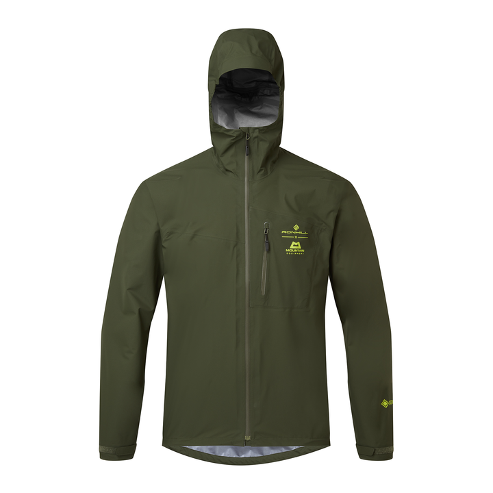 RonHill Mens Tech Gore-Tex Waterproof Mercurial Jacket 2 - Kelp/Zest - AW26