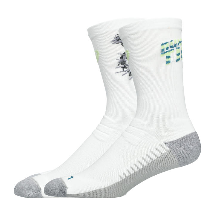 Asics Performance Run Sock Crew - Brilliant White/Illuminate Yellow/Foggy Teal - AW26