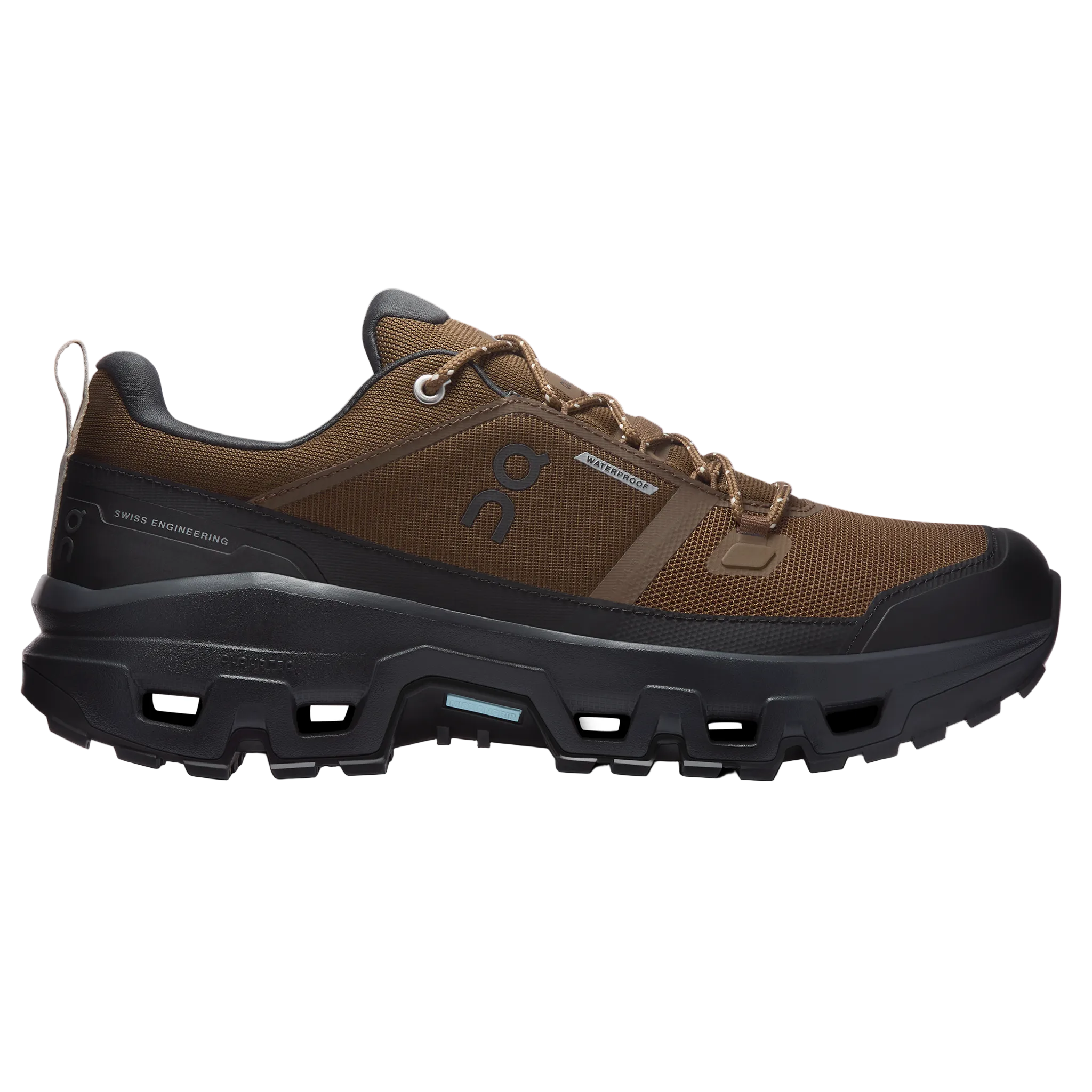ON Mens Cloudrock Low Waterproof - Earth/Black - Trail - AW26