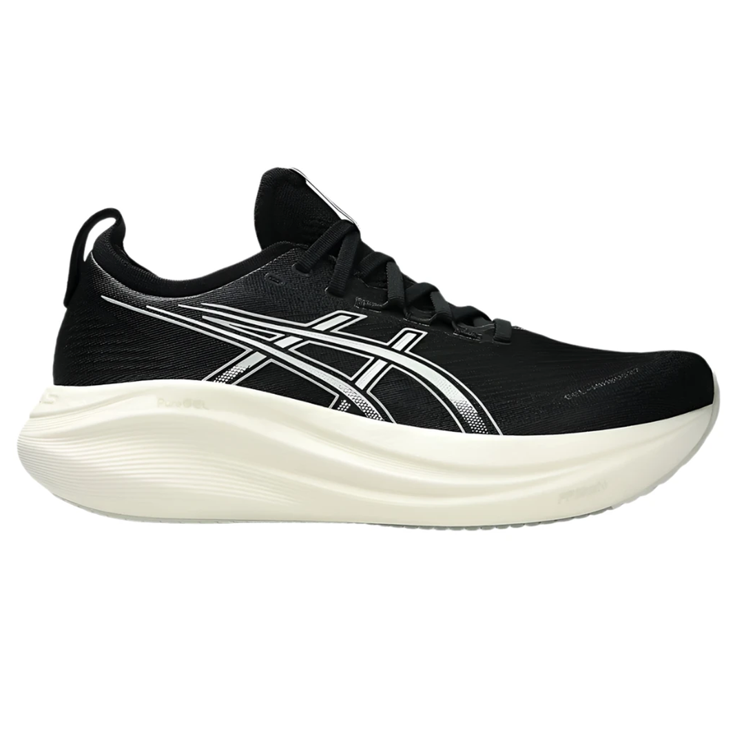 Asics Mens Gel Nimbus 27 Wide (2E Width) - Black/Lake Grey - Neutral - SS25