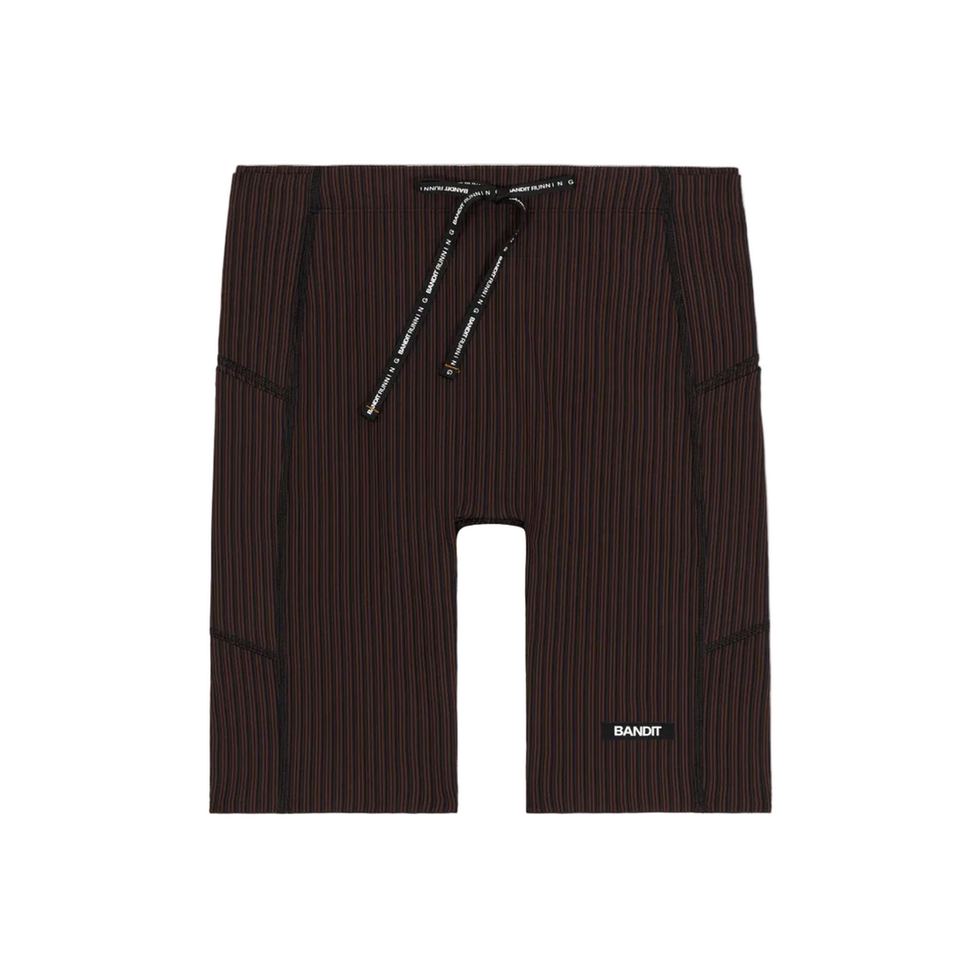 Bandit Mens Striped Cadence™  7" Pocket Half Tights - Cacao/Black - SS26