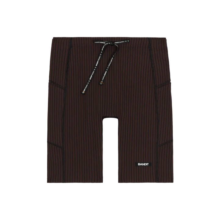 Bandit Mens Striped Cadence™  7" Pocket Half Tights - Cacao/Black - SS26