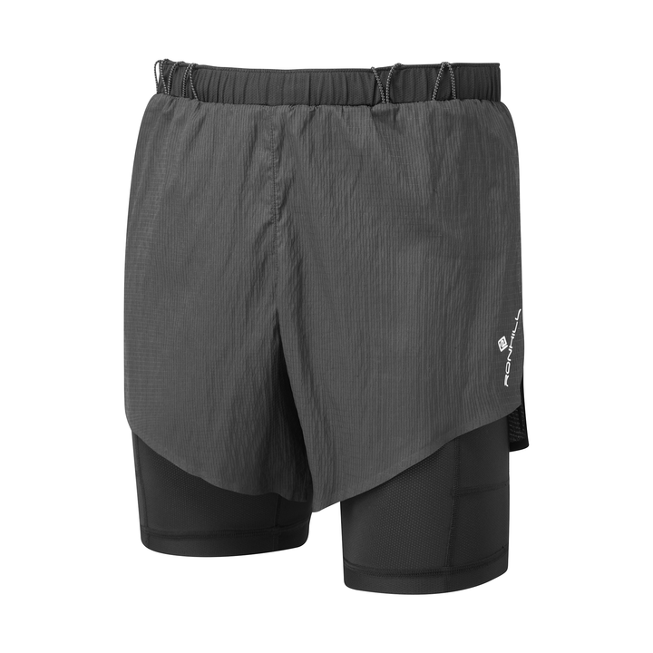Ronhill Herren Tech Race Twin Short – Ganz Schwarz – SS26