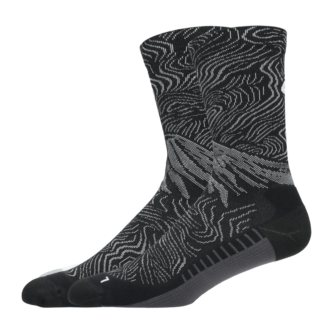 Asics Fujitrail Graphic Crew Sock  - Black/Cloud Grey - AW26