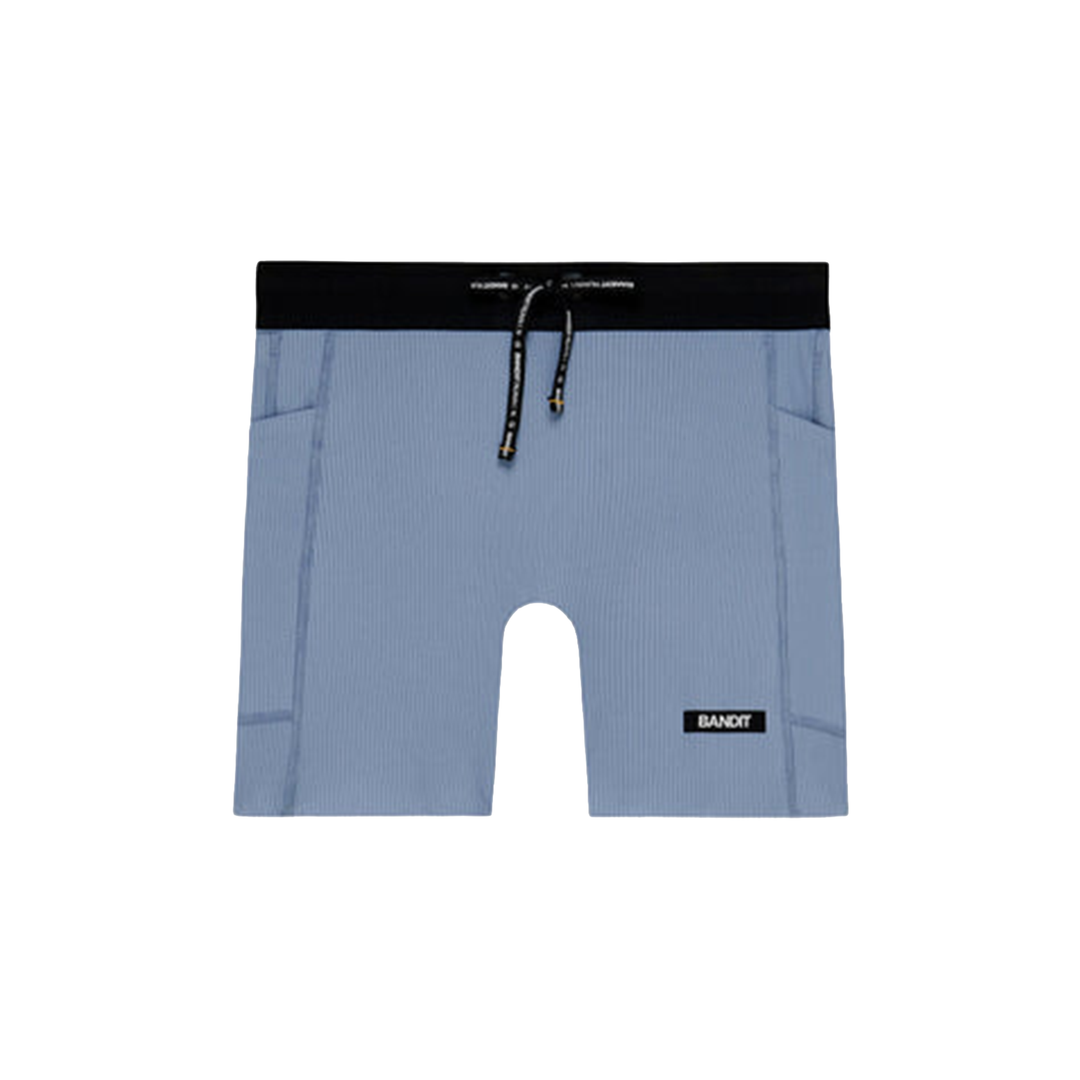 Bandit Womens 5” Striped Cadence Compression Shorts  - Pavillion Blue/Steel Horizon - AW26