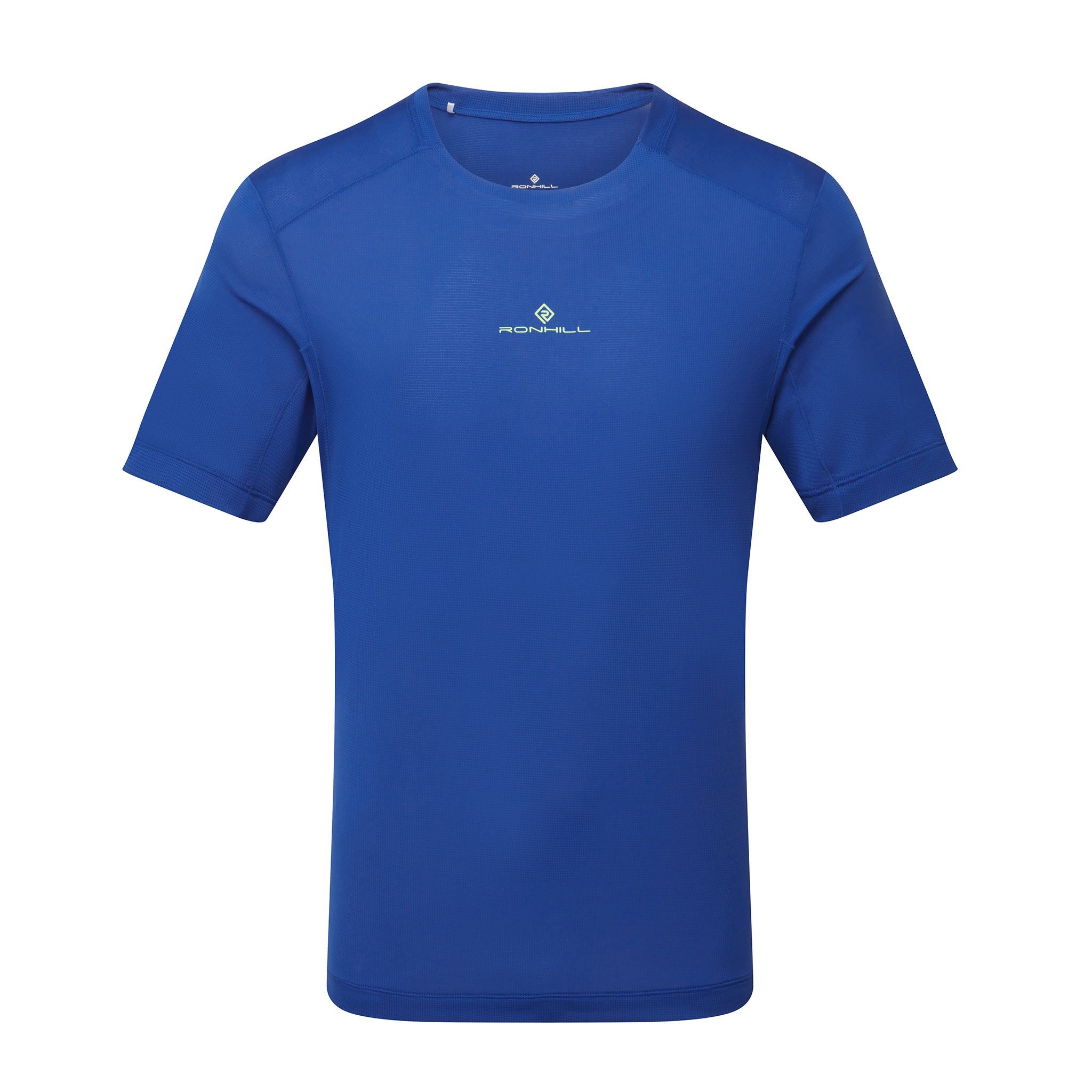 RonHill Mens Tech S/S Tee - Dark Cobalt/Fluo Green - SS26