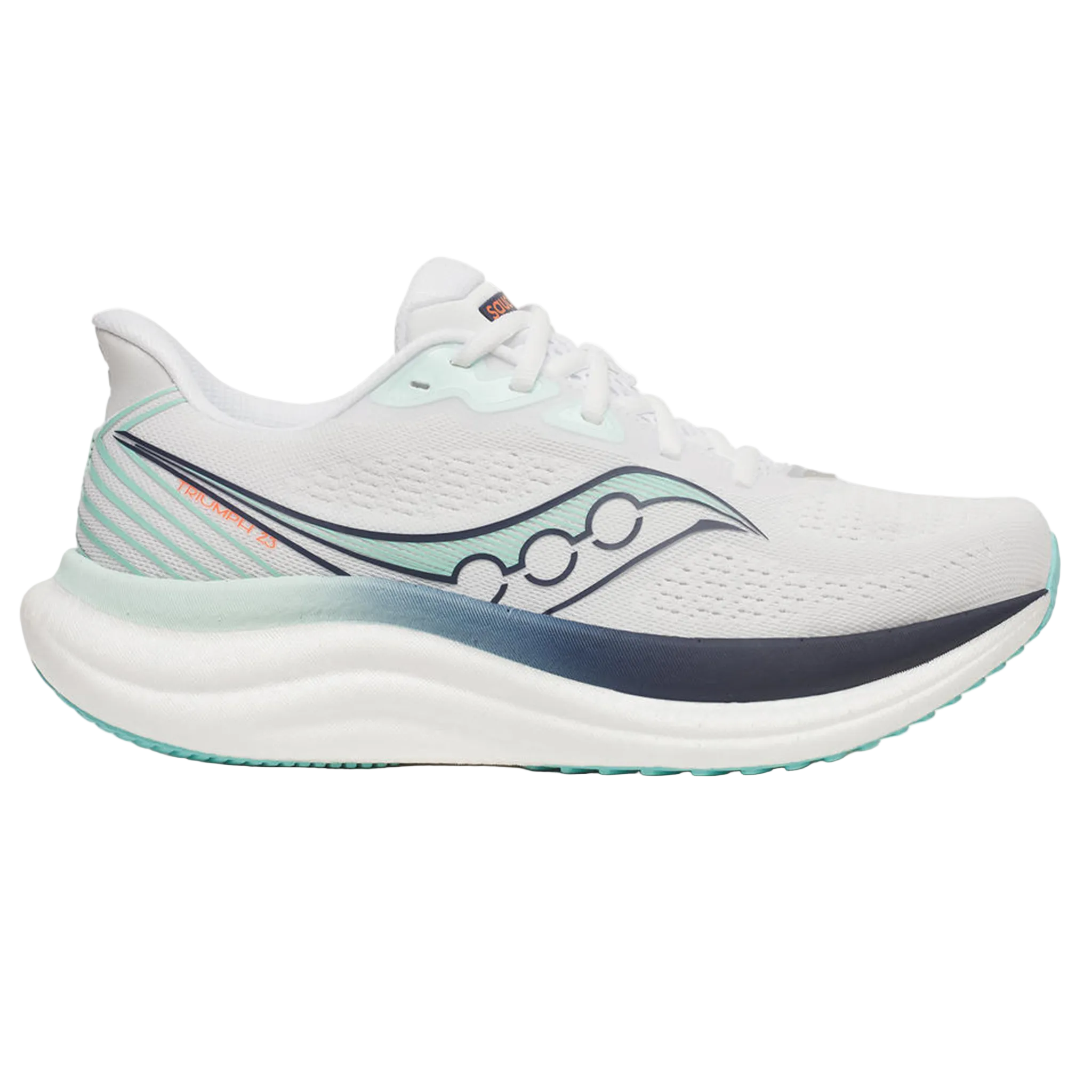 Saucony Womens Triumph 23 - White/Navy - Neutral - SS26