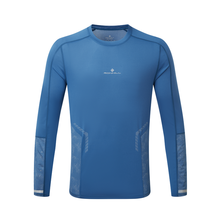 RonHill Mens Tech Reflect L/S Tee - Glacier/Reflect - AW26