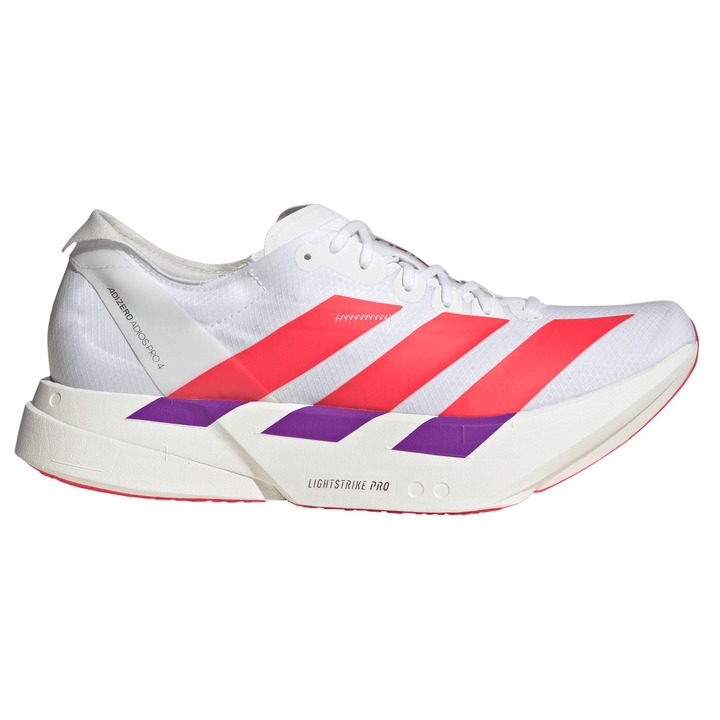 Adidas Mens Adizero Adios Pro 4 - Footwear White/Lucid Red/Shock Purple - Neutral - AW26