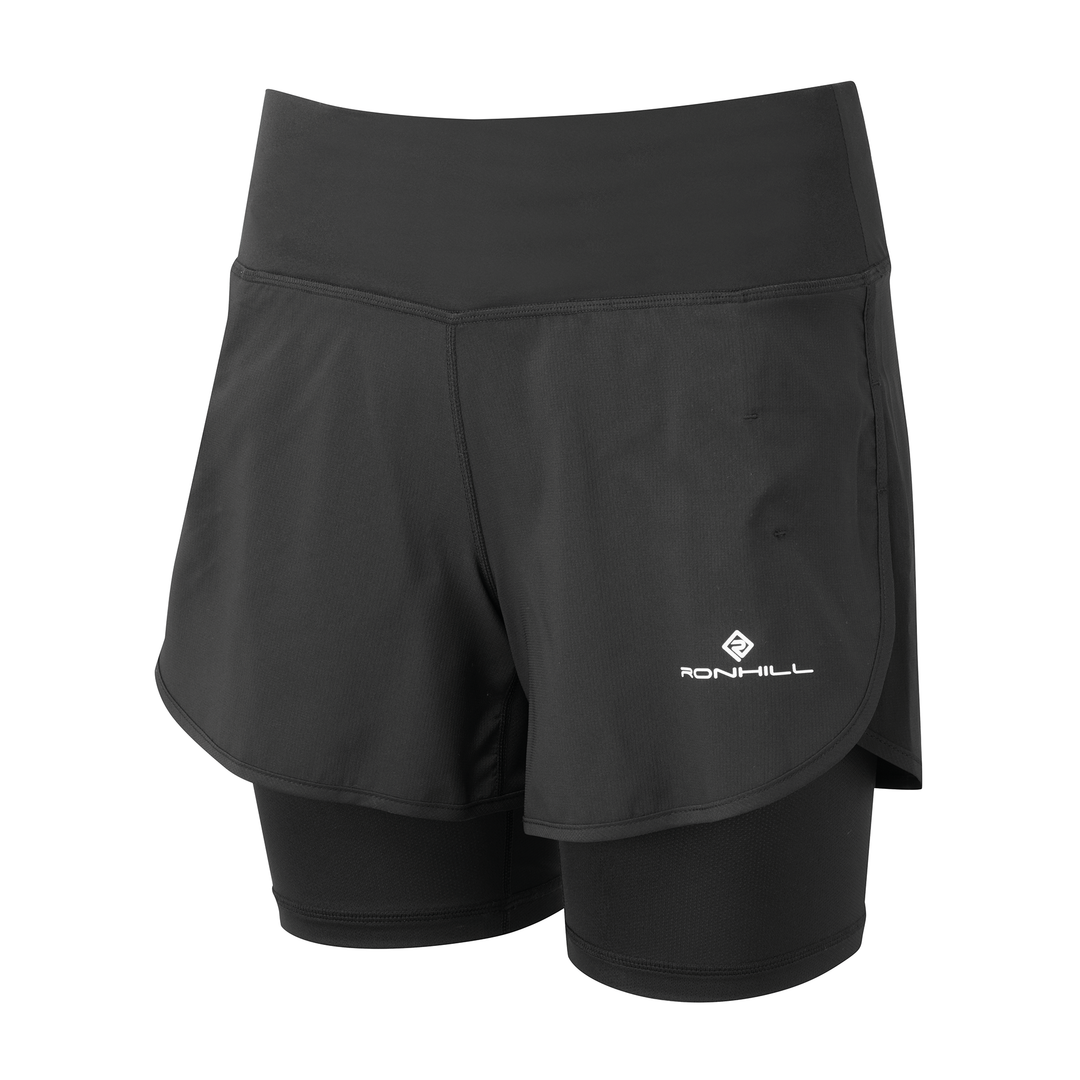 RonHill Womens Tech 4.5" Twin Short - All Black