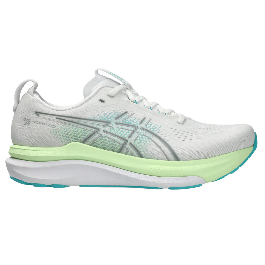 Asics Mens Gel Kayano 33 - White/Energy Aqua - Stability - AW26
