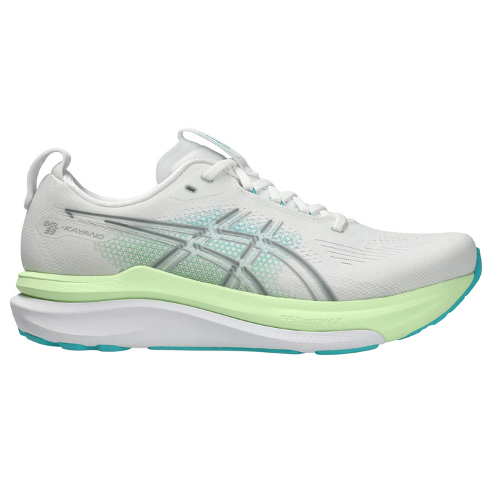Asics Mens Gel Kayano 33 - White/Energy Aqua - Stability - AW26