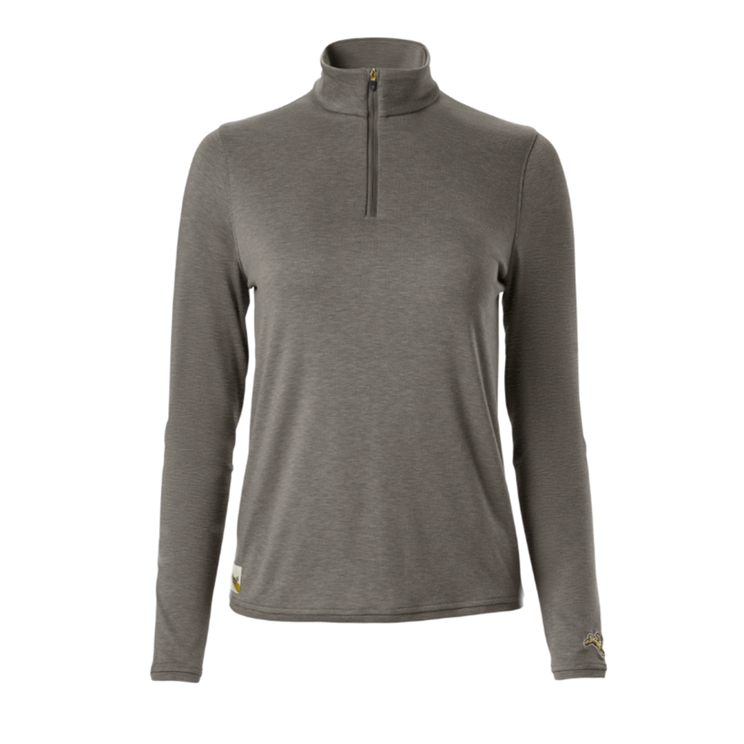 Tracksmith Womens Session Quarter Zip - Brushed Nickel - AW26