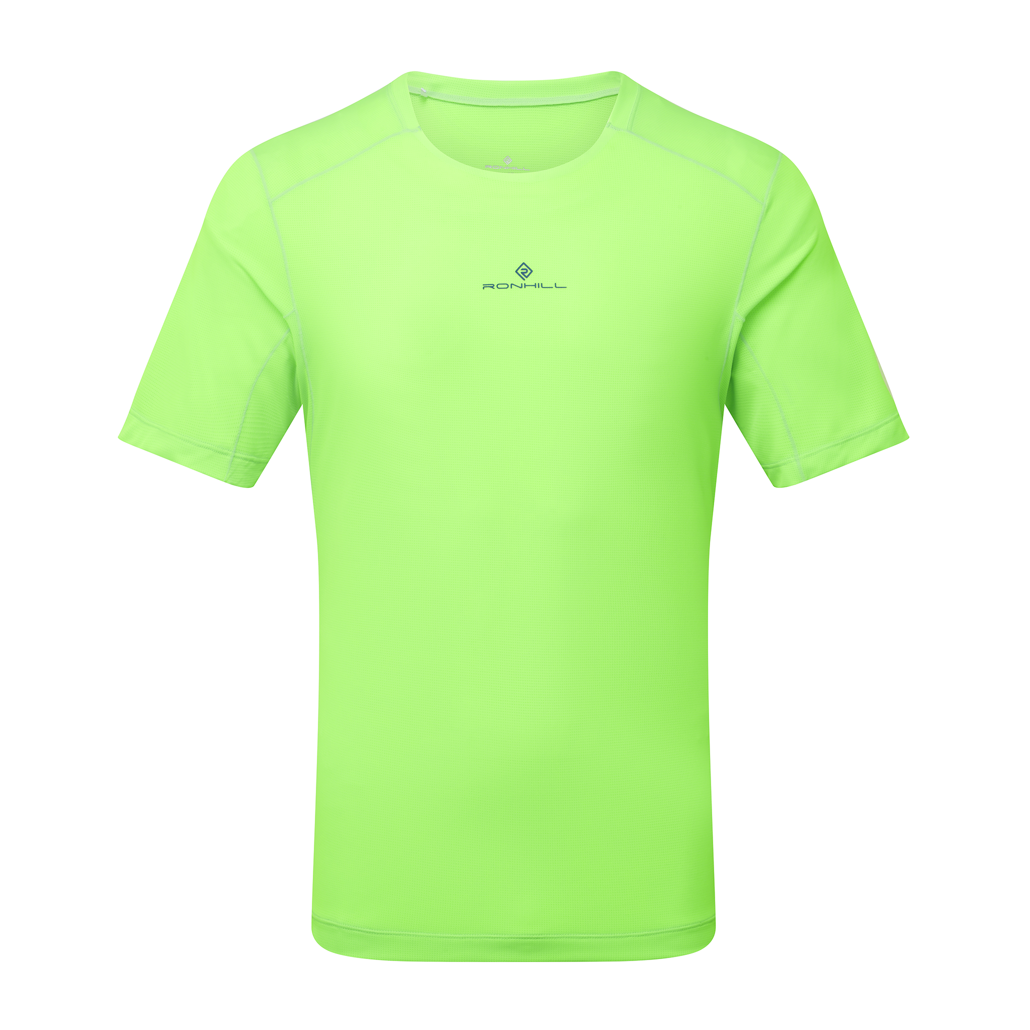 RonHill Mens Tech S/S Tee - Fluo Green/Dark Cobalt - SS26