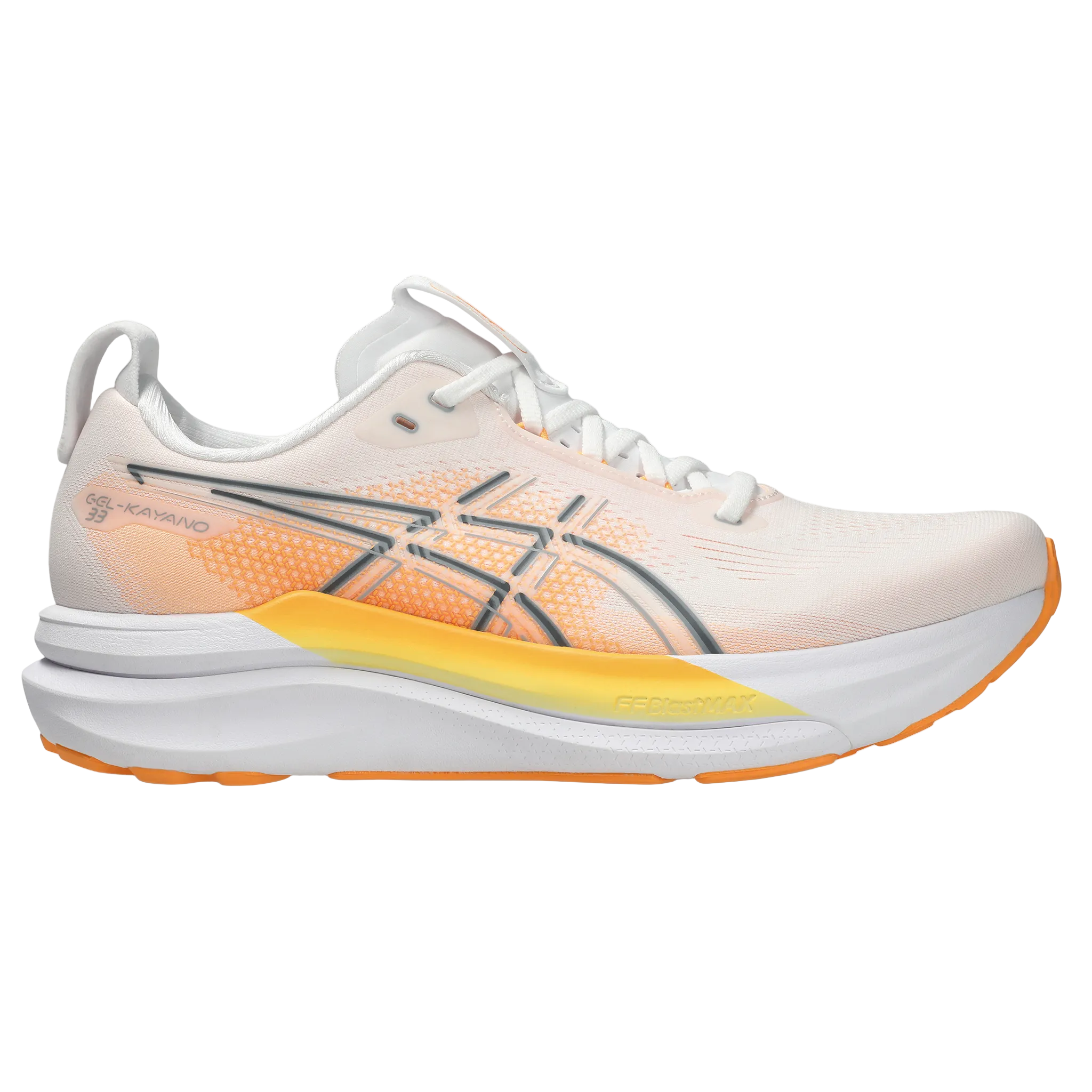 Asics Mens Gel Kayano 33 Ignite - White/Stadium Orange - Stability - AW26
