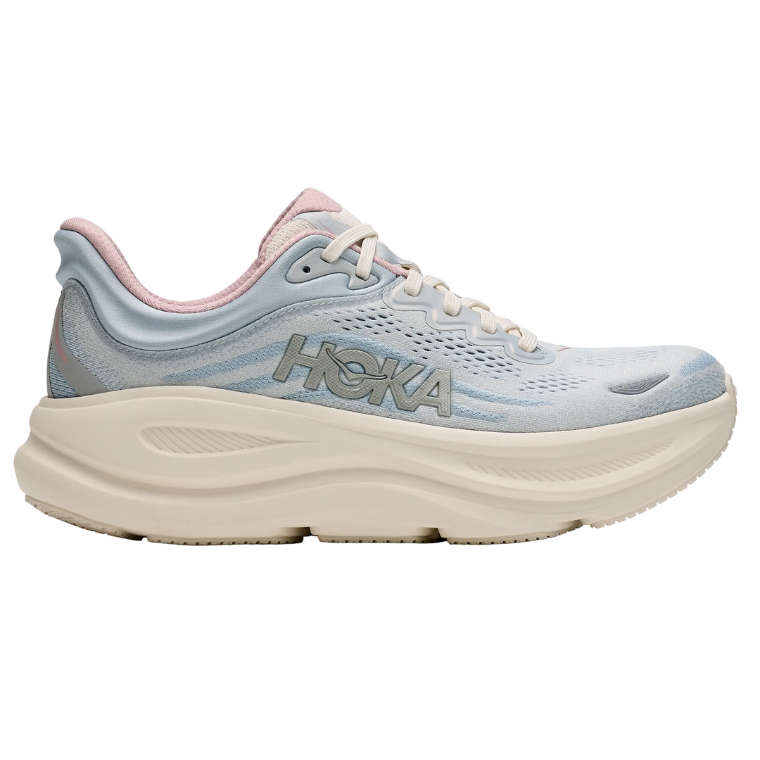 Hoka Womens Bondi 9 GLM - Alabaster/Mineral Blue - Neutral - AW26