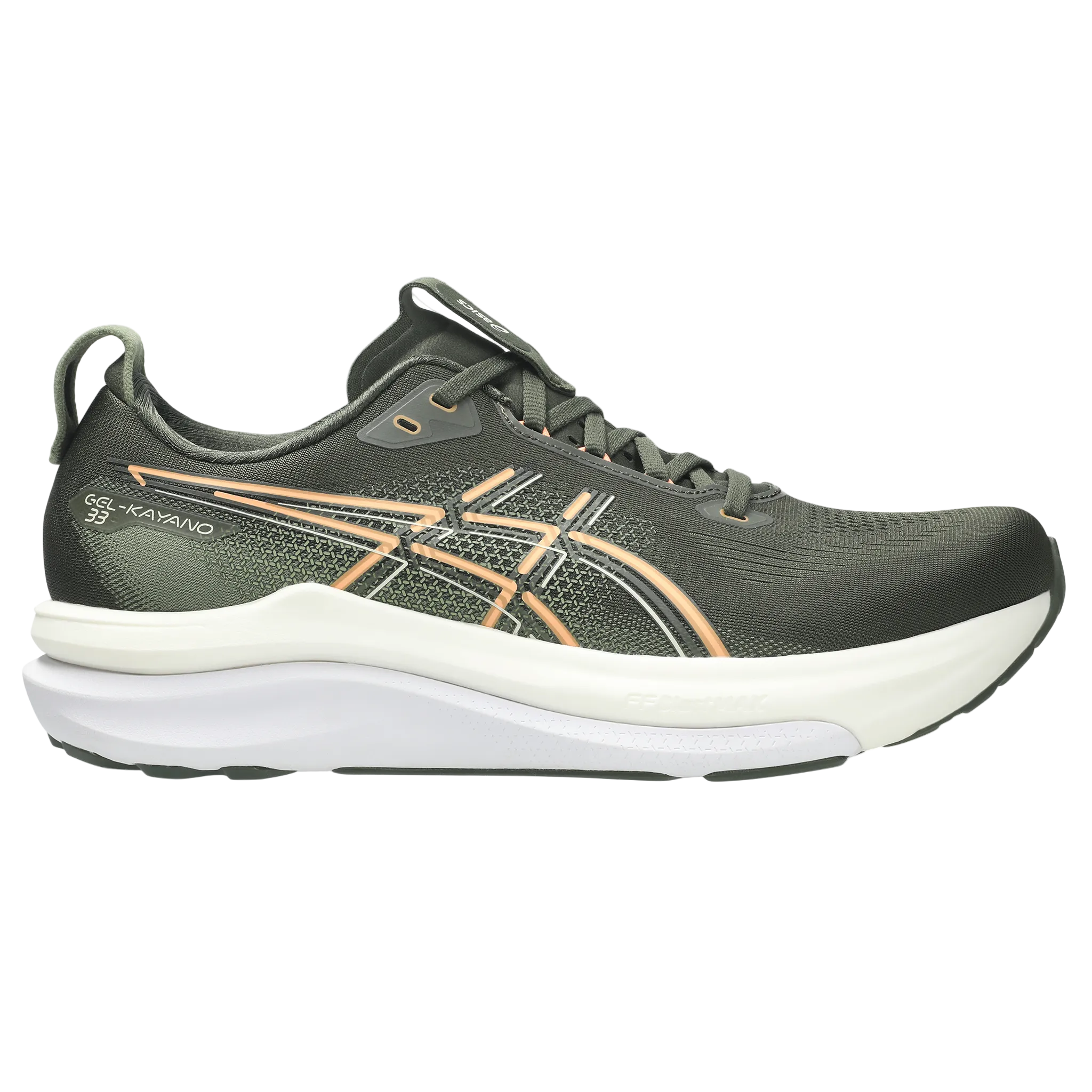 Asics Mens Gel Kayano 33  - Vintage Khaki/Bright Sunstone - Stability - AW26