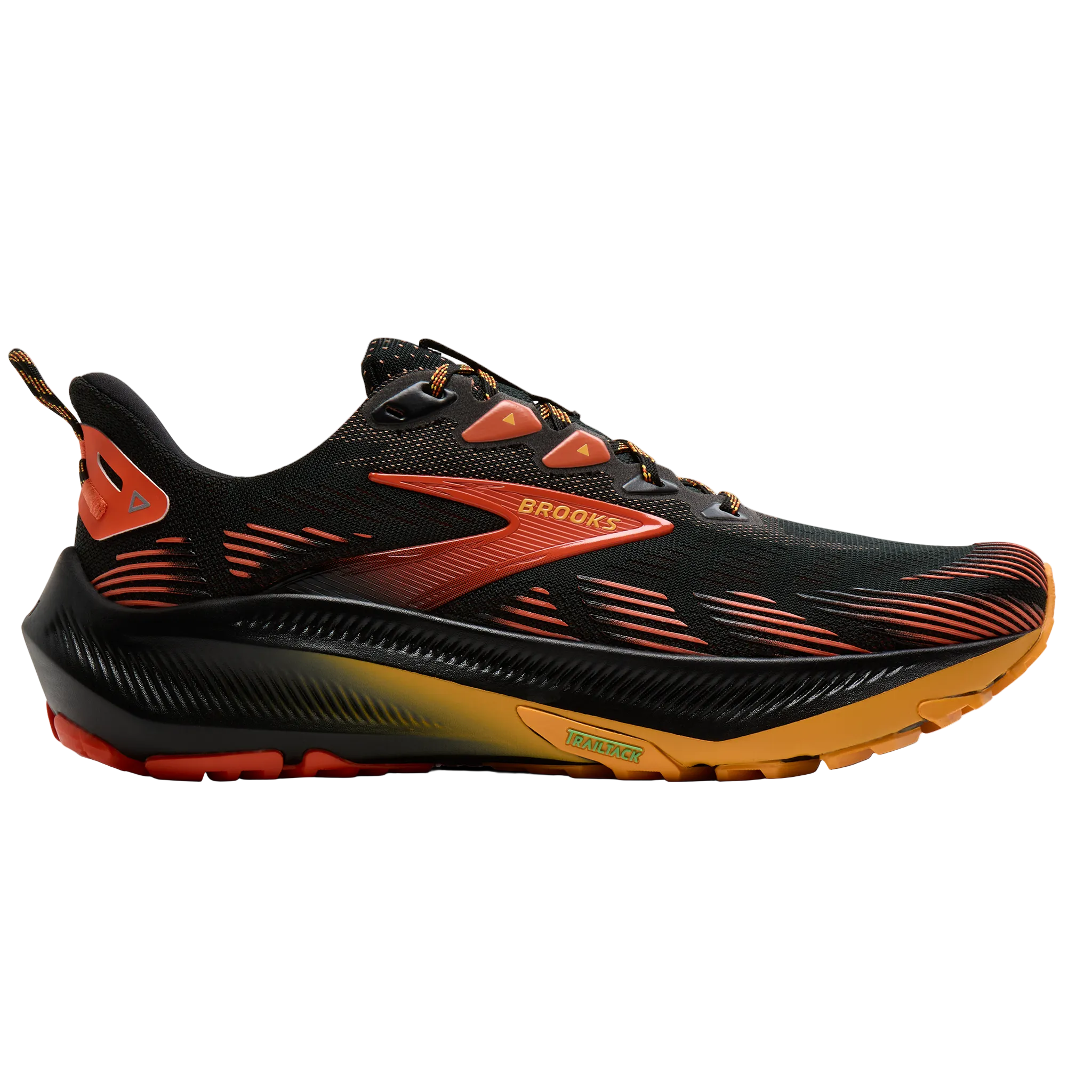 Brooks Mens Ghost Trail - Black/Red/Orange - Trail - AW26