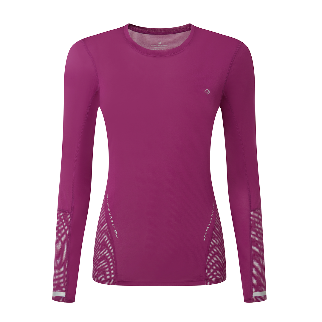 RonHill Womens Tech Reflect L/S Tee - Blackcurrant/Reflect - AW26