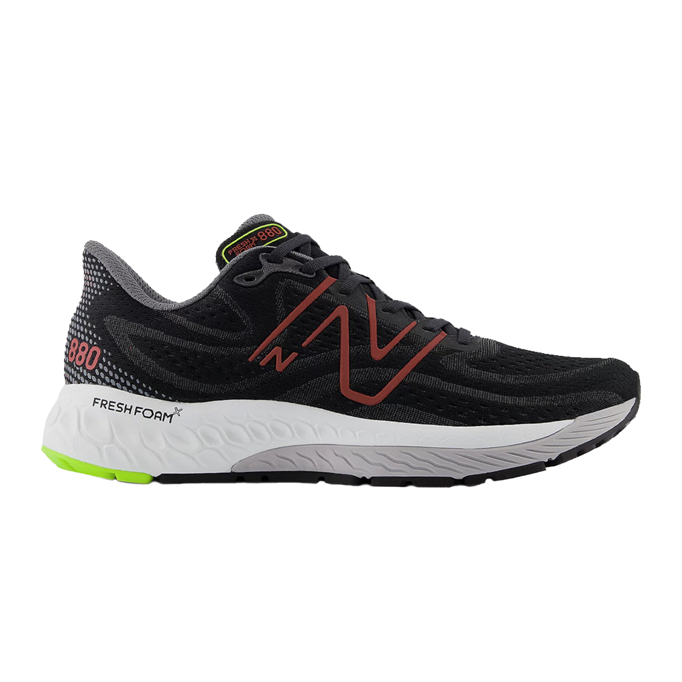 New Balance Mens 880V13 Wide - 2E Width - Black/Red Synthetic - Neutral