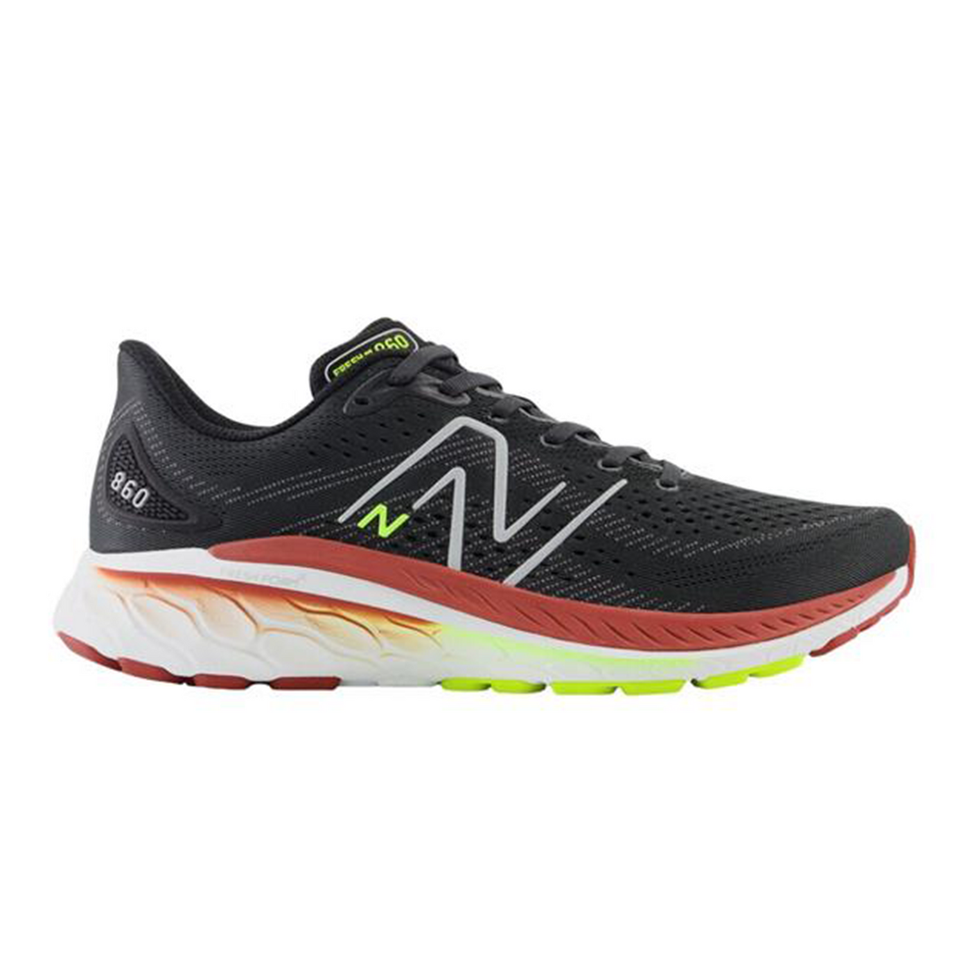 New Balance Mens 860v13 Wide - 2E Width - Black/Red Synthetic - Stability