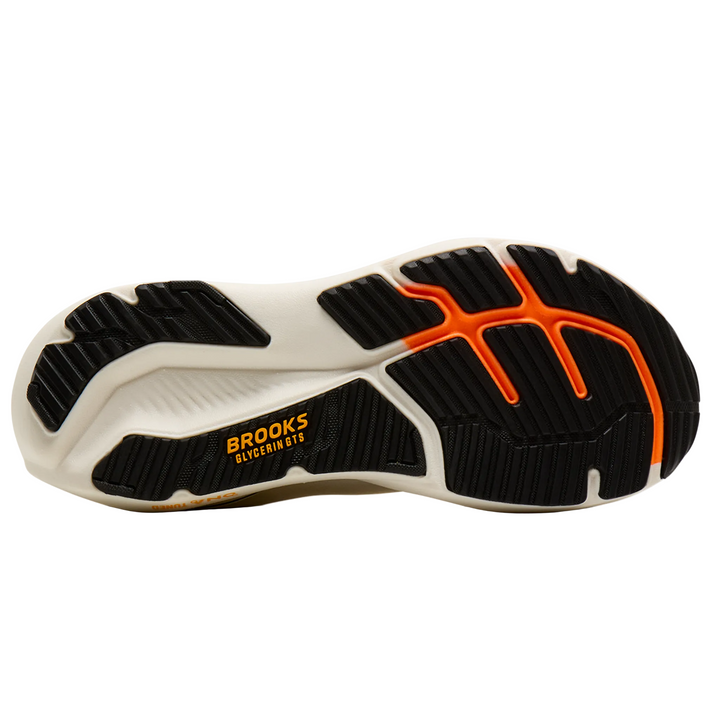 Brooks Mens Glycerin GTS 23 - Arctic Wolf/Angora/Orange - Stability - AW26