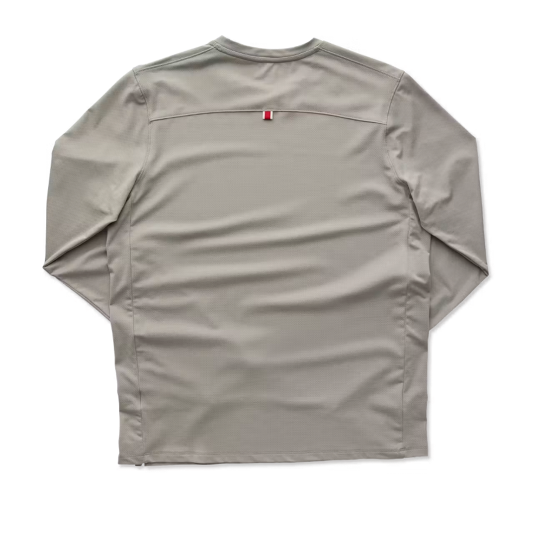 Tracksmith Mens Session Long Sleeve Tee - Dove - AW26