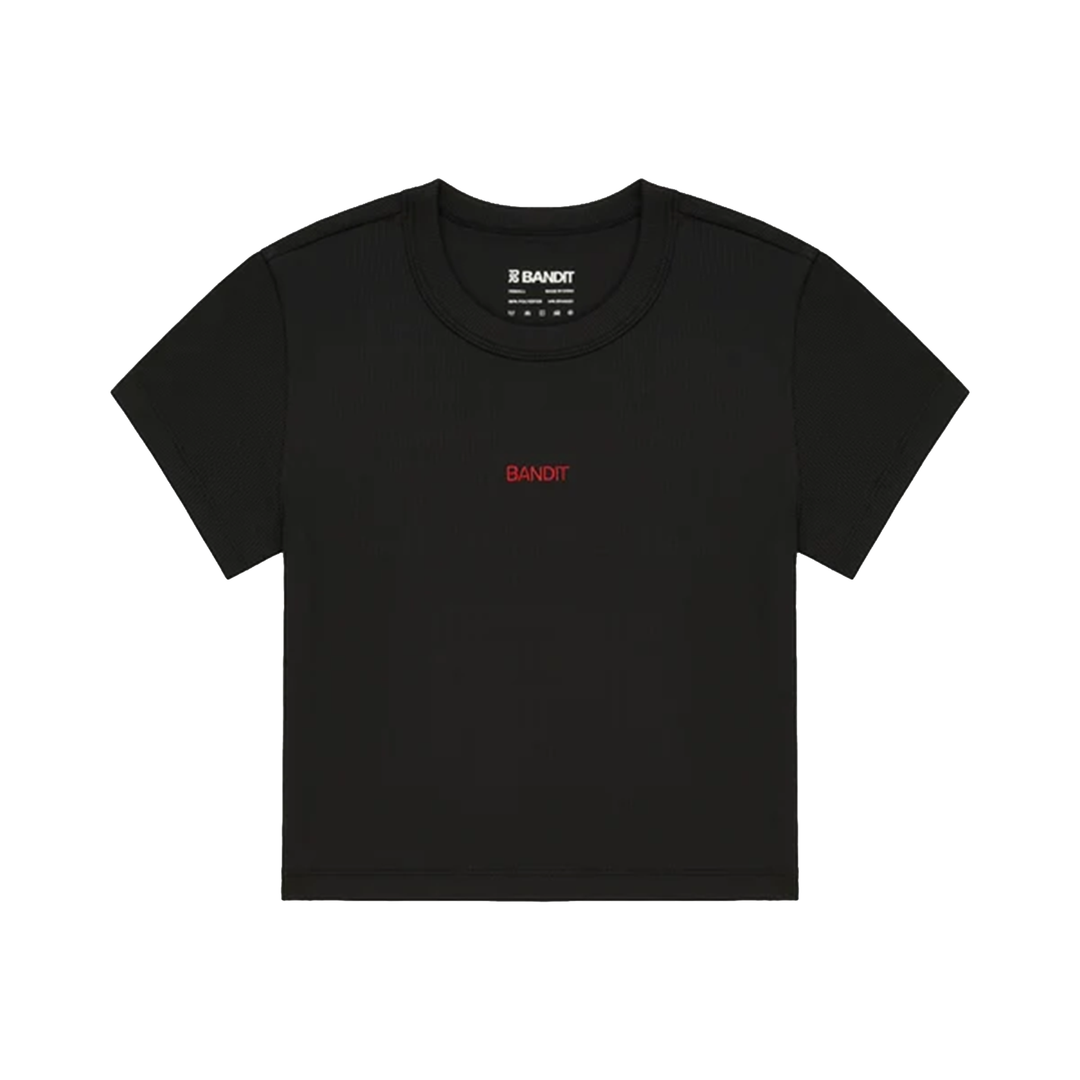 Bandit Womens Vituccia Cropped Performance Tee - Black - AW26