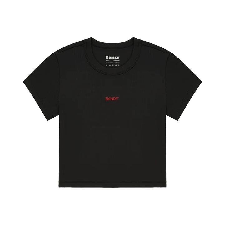 Bandit Womens Vituccia Cropped Performance Tee - Black - AW26