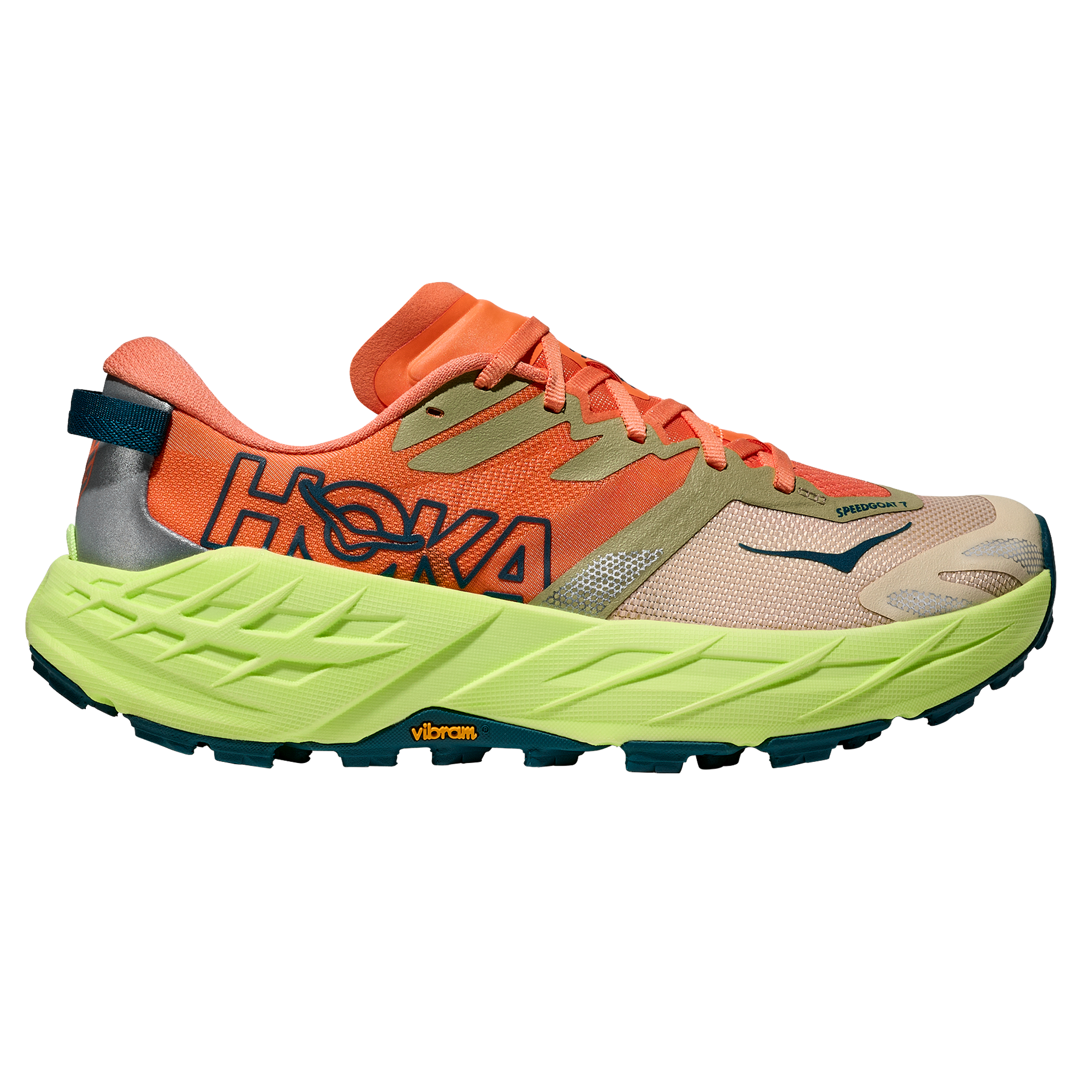 Hoka Womens Speedgoat 7 - Persimmon/Neon Yuzu - Trail - SS26