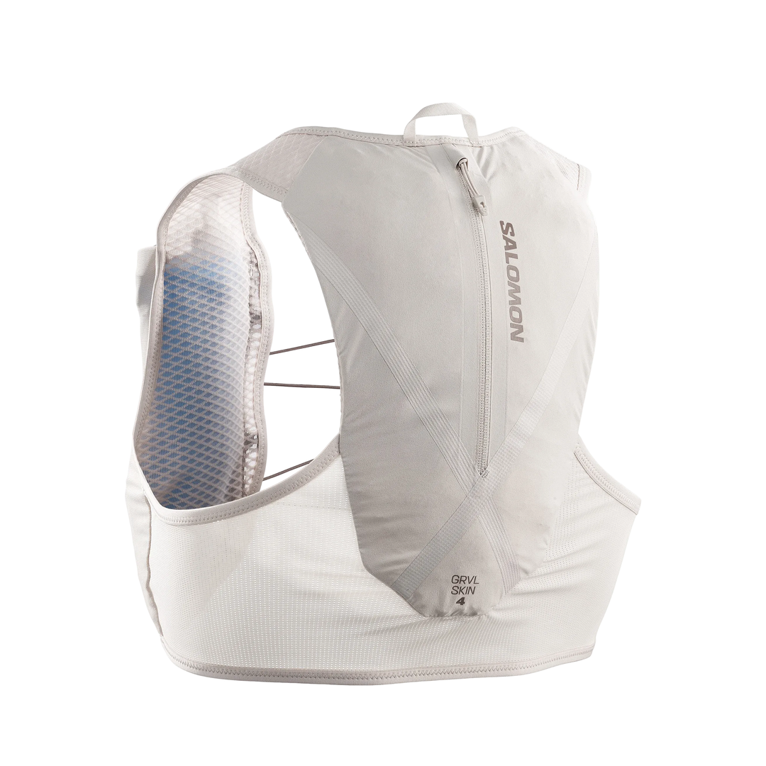 Gilet unisexe Salomon GRVL Skin 4 avec flasques - Silver Cloud/Iron