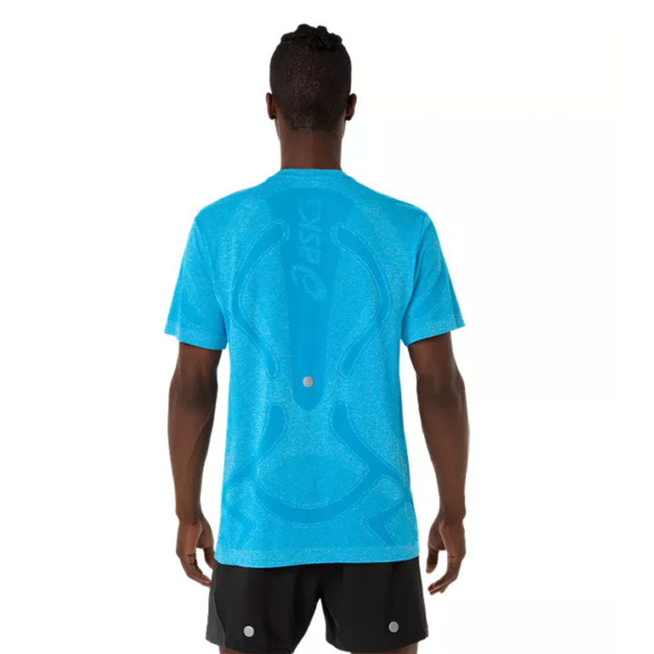 Asics Mens Road Seamless SS Top - Aegean Blue/Sky