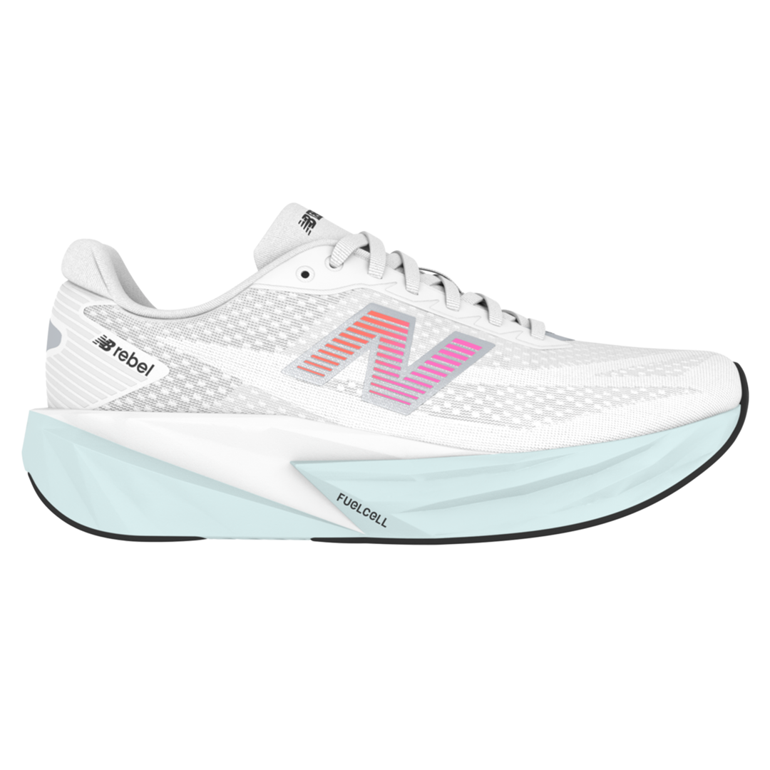 New Balance Herren FuelCell Rebel V5 – Weiß/Pink Heat/Glint Blue – Neutral – SS26
