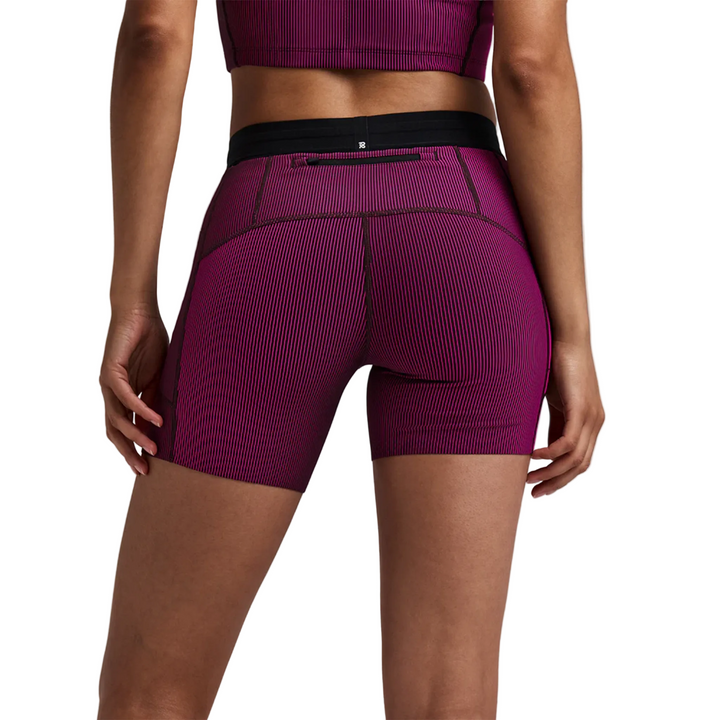 Bandit Womens 5” Striped Cadence Compression Shorts  - Espresso/Azalea - AW26