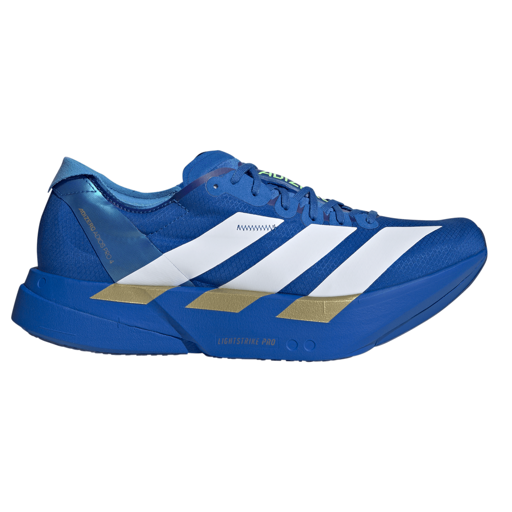 Adidas Mens Adizero Adios Pro 4 - Blue/Footwear White/Lime Burst