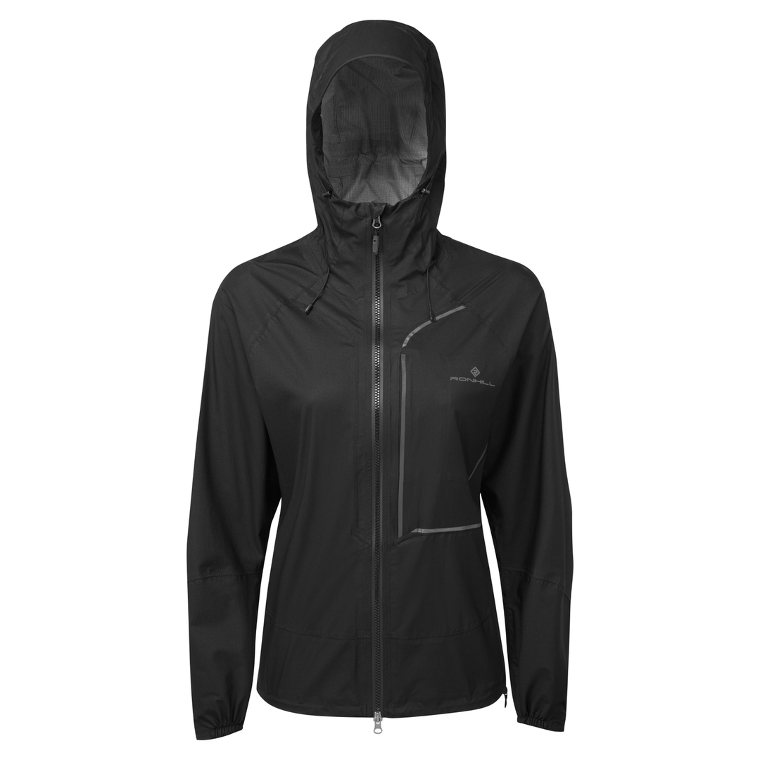 RonHill Womens Tech Fortify Waterproof Jacket All Black Run North West