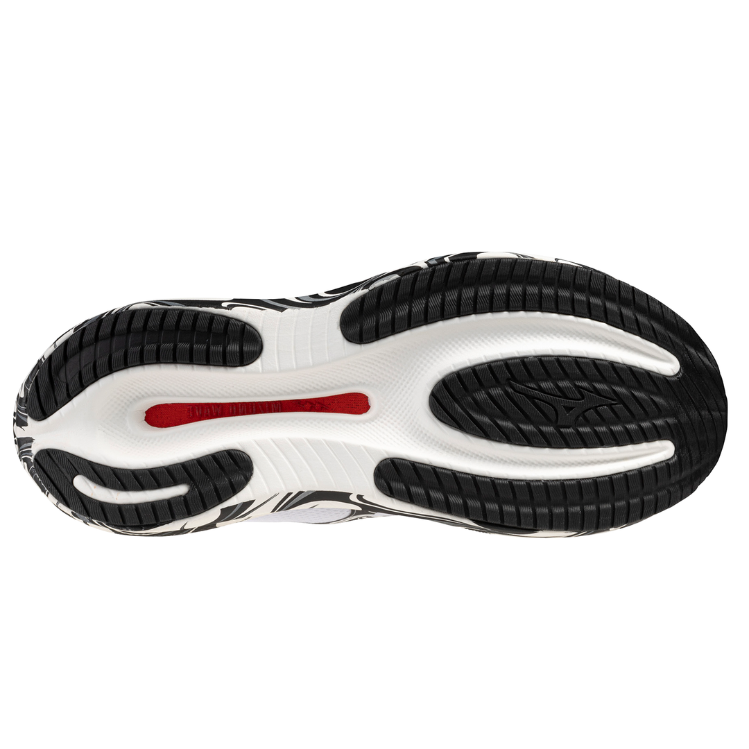 Mizuno Unisex Wave Rider 30 - White/Black/High Risk Red - Neutral - AW26