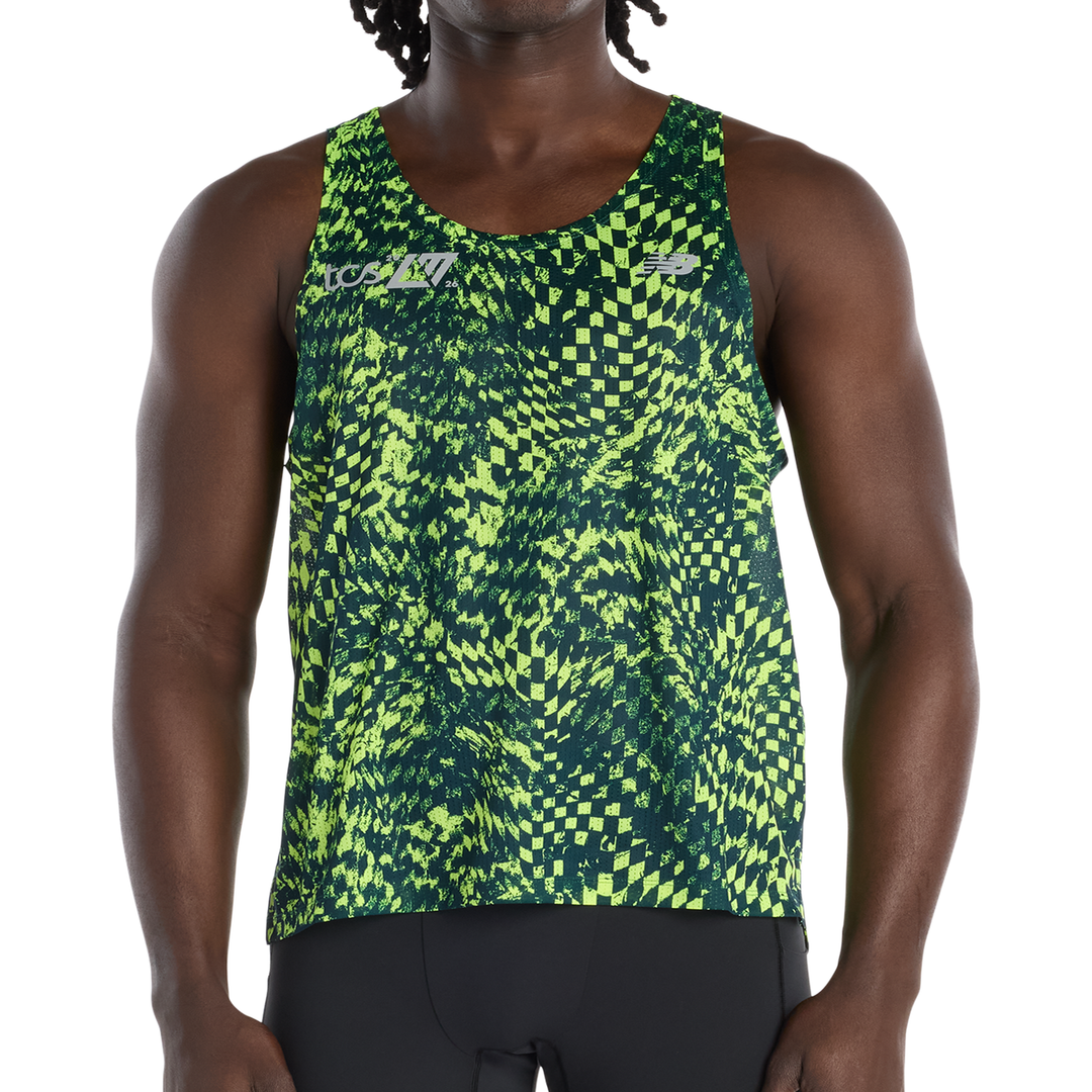 New Balance Mens London Edition RC Essential Singlet imprimé - Medusa Green - SS26