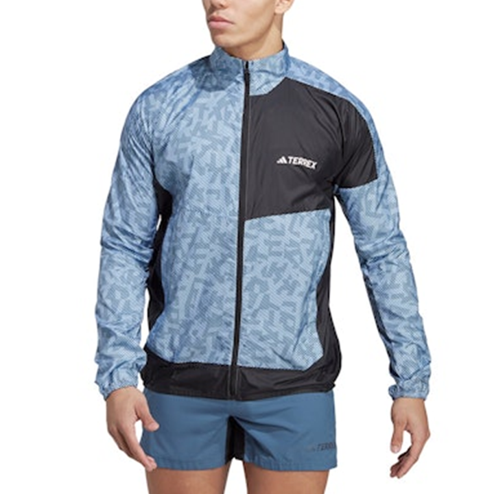 Adidas Mens Terrex Trail Windbreaker Jacket - Blue