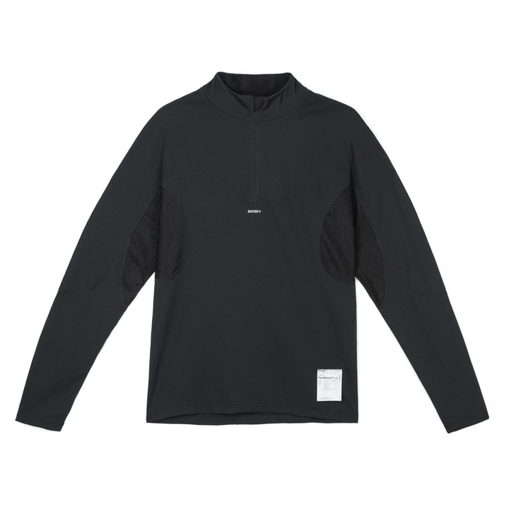 Satisfy Mens Fuzzfleece Octa Half-Zip Long Tee - Black