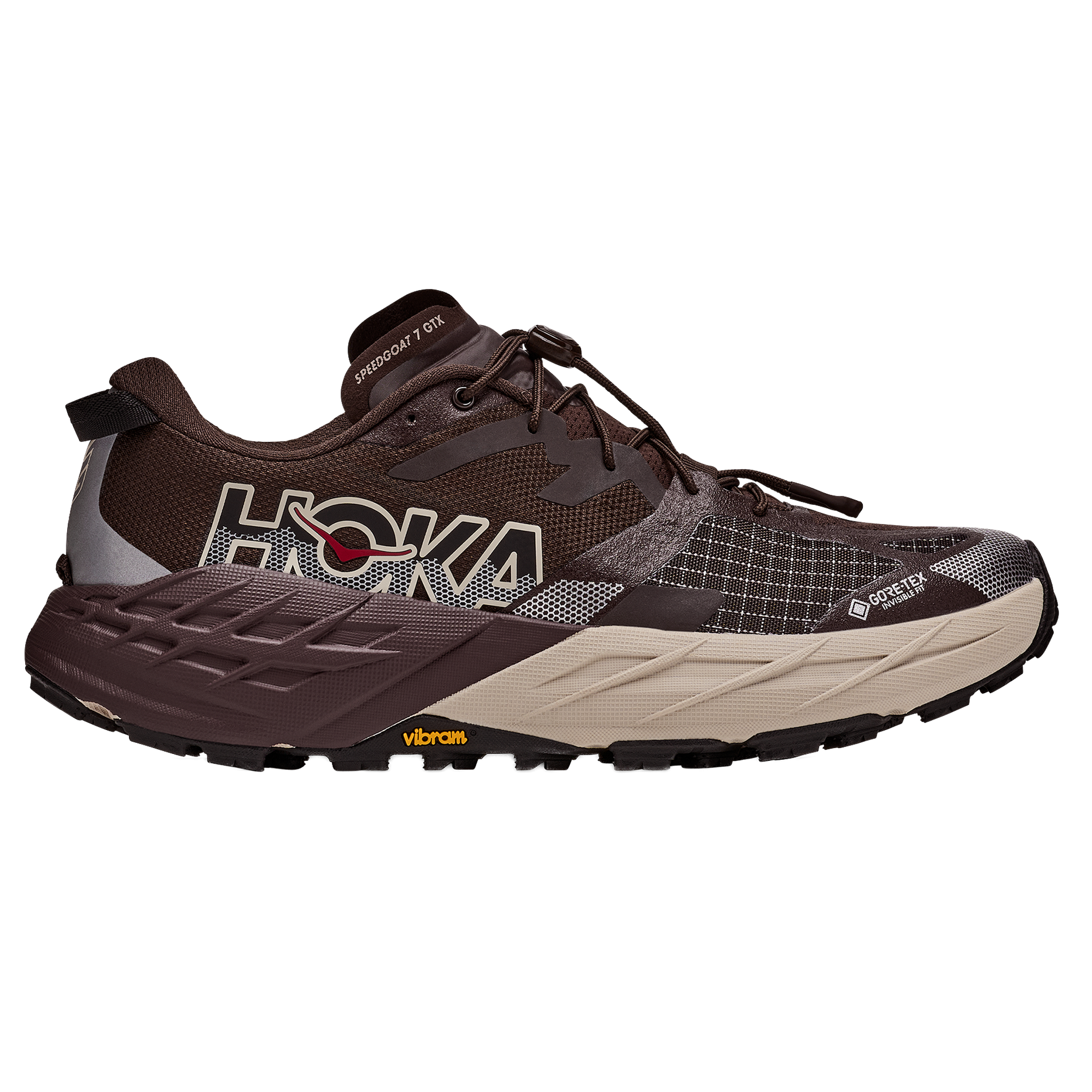 Hoka Mens Speedgoat 7 GTX - Spiced Chocolate/River Rock Grey - Trail - AW26