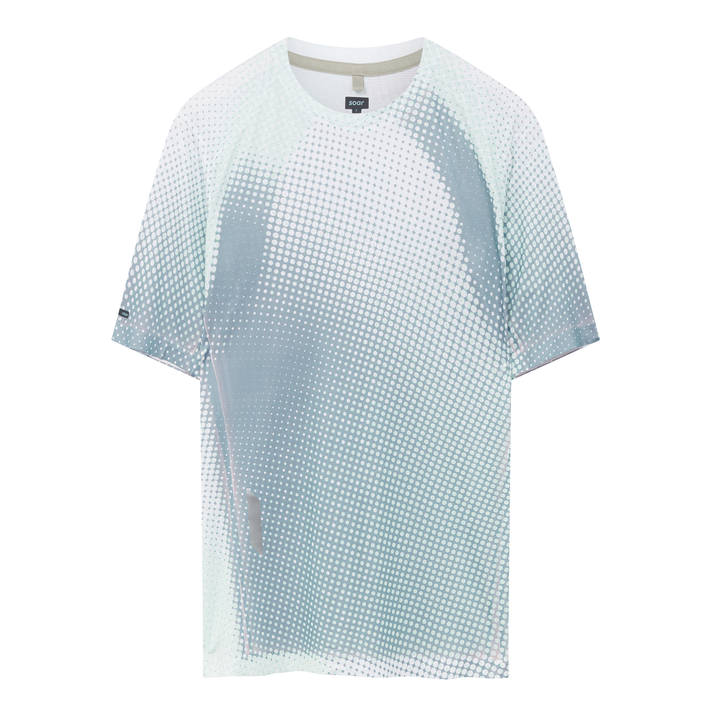 Soar Mens Printed Tech T - Grey/Sage Dots - SS26